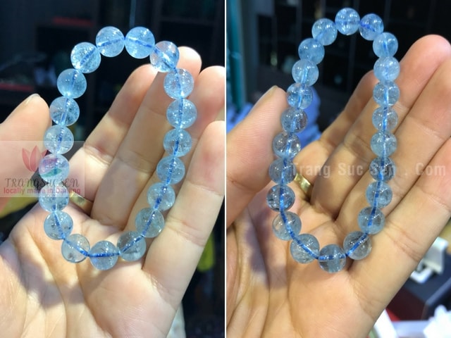 vòng tay đá xanh aquamarine