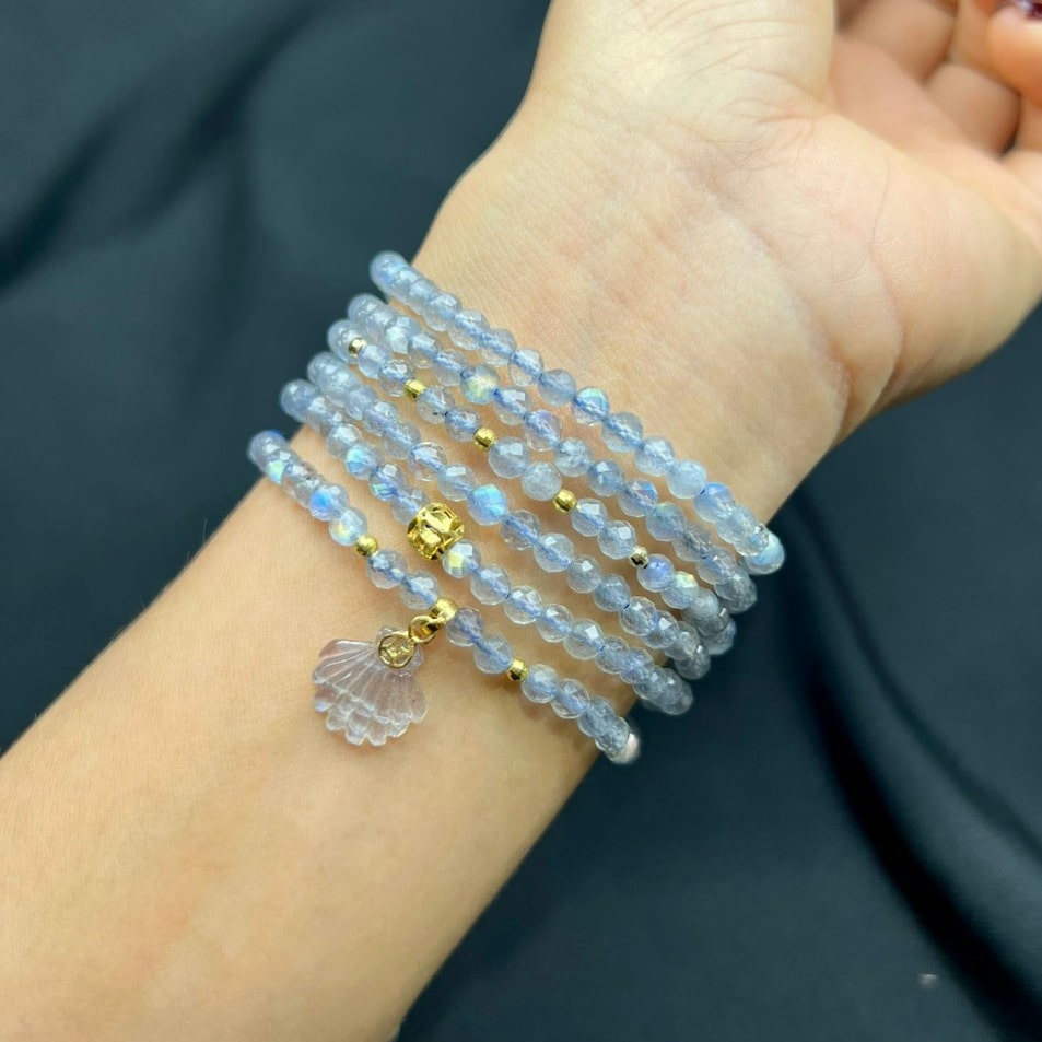 vòng tay đá Labradorite xà của mix charm