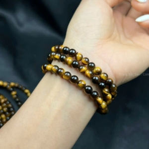 chuỗi 108 đá mắt hổ nâu vàng
