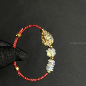 vòng vải đá labradorite xà cừ