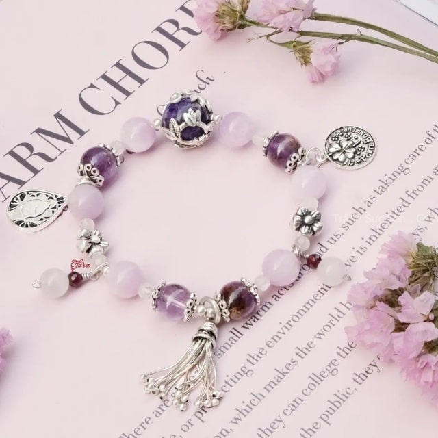 Lắc bạc Kunzite