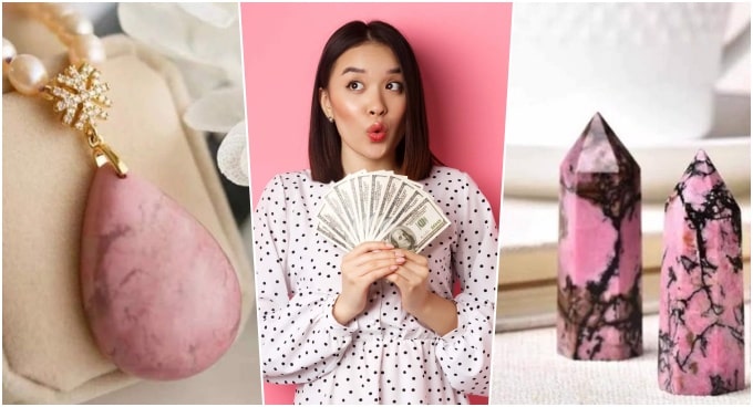 giá đá rhodonite tường vi