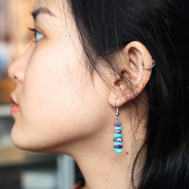 Hoa tai đá amazonite