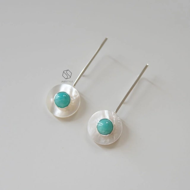 Hoa tai đá amazonite